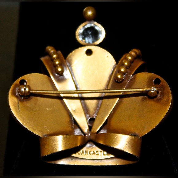 JOAN CASTLE CROWN PIN BROACH 1950’s VINTAGE JOSEFF OF HOLLYWOOD GLAMOUR - Picture 6 of 6